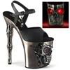 Pleaser - RAPTURE809LT Sandale à bride à la cheville, Pole dance chaussures - Noir/Couleur chrome Product image